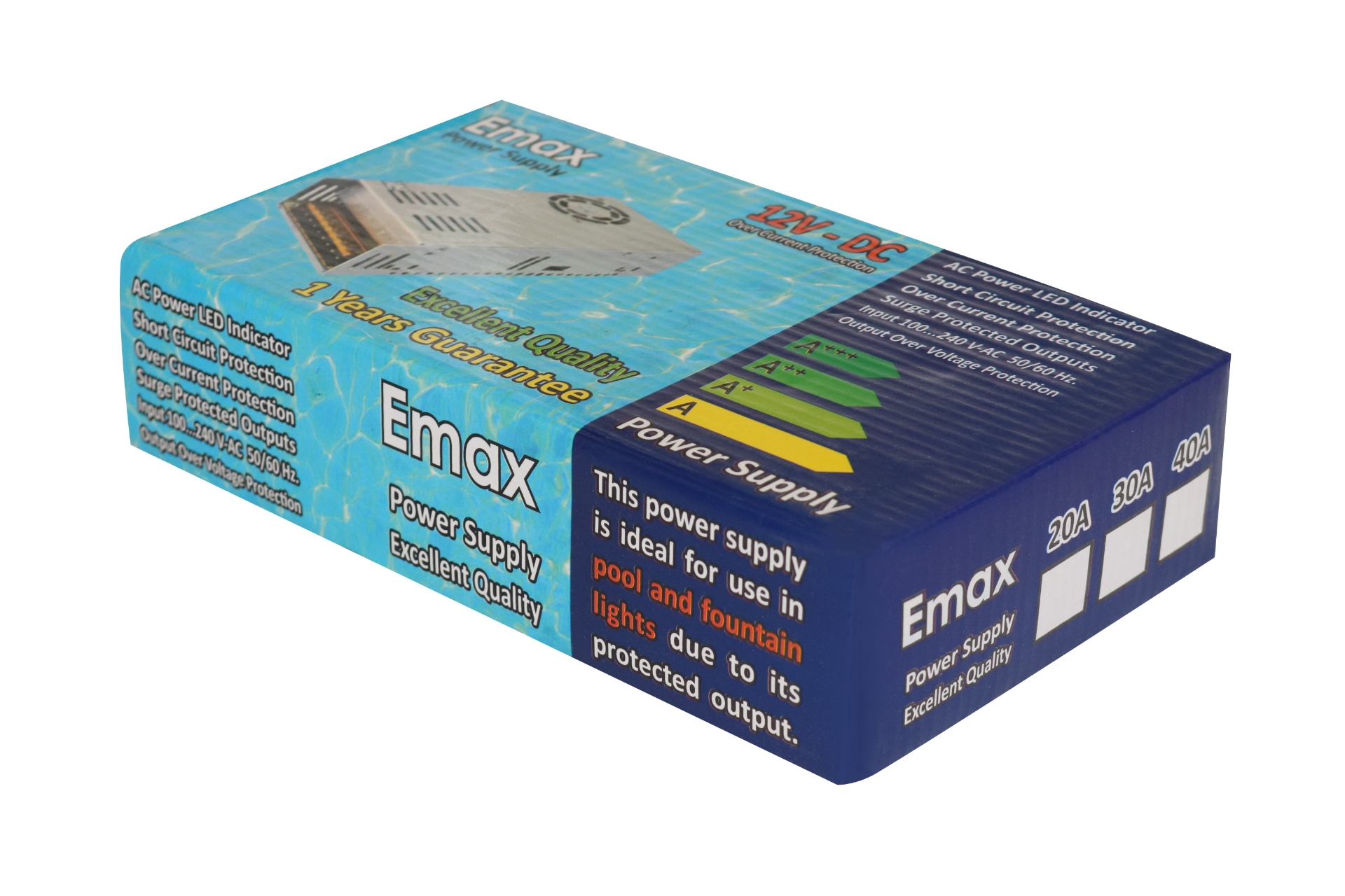 تصویر  منبع تغذیه سوئیچینگ 12 ولت 20 آمپر ایزوله برند  EMAX (یکسال گارانتی)