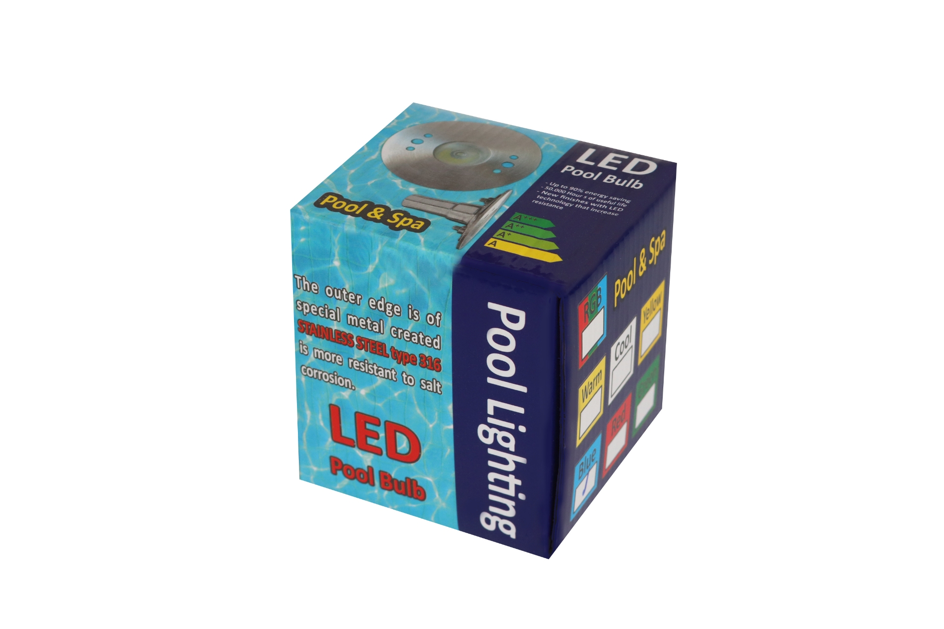 تصویر  چراغ توکار استخری استیل 3وات فولکالر(RGB) 5ولت برند  LEDMAN